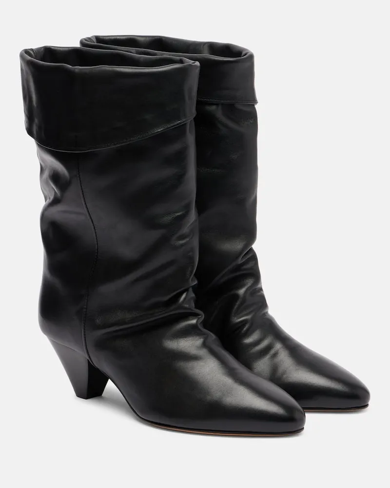 Isabel Marant Ankle Boots Dalby 55 aus Leder Schwarz