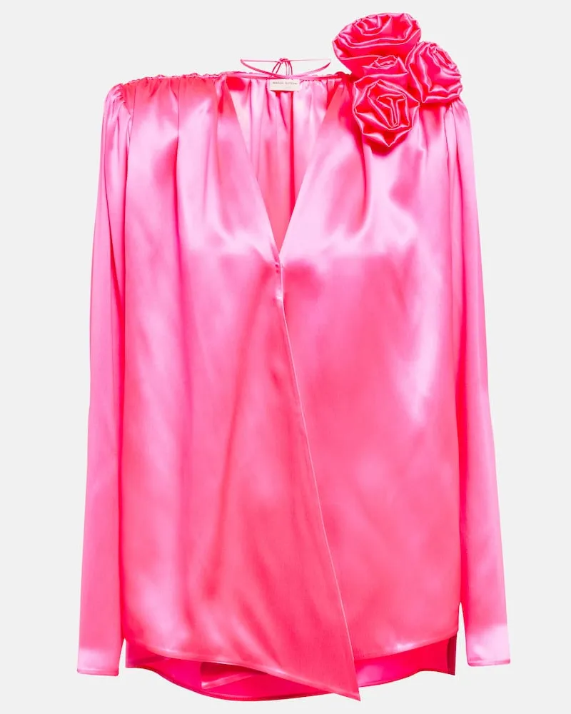 Magda Butrym Verziertes Top aus Seide Rosa