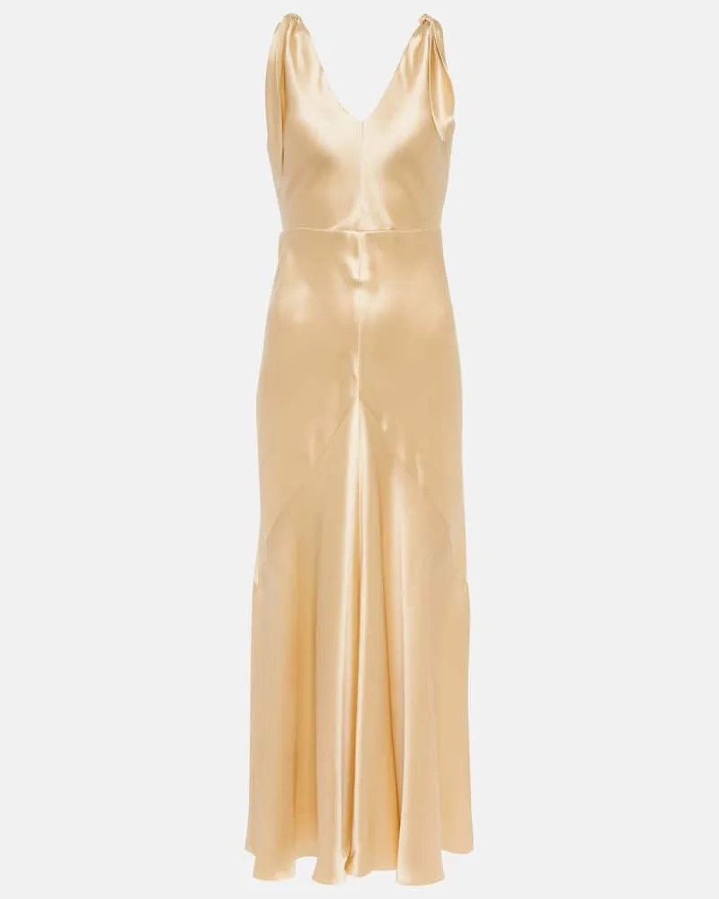Gabriela Hearst Robe aus Seide Beige