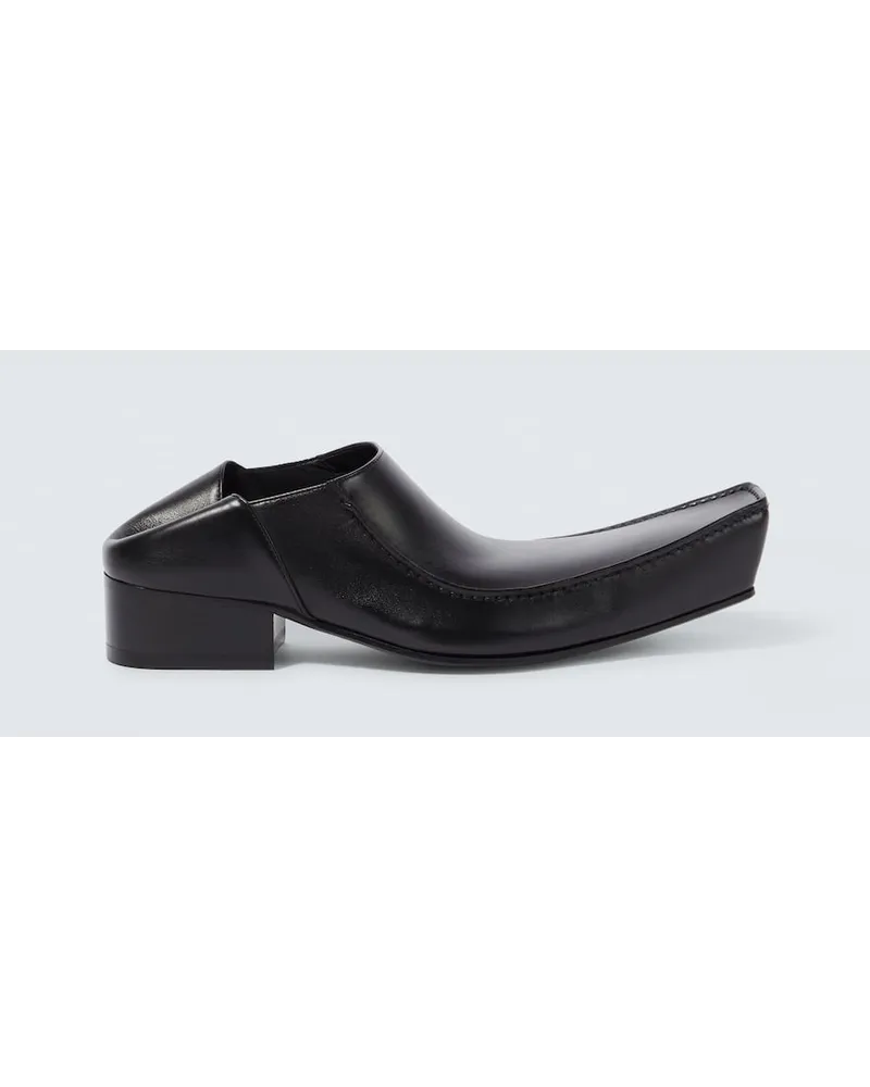 Balenciaga Slippers Romeo aus Leder Schwarz