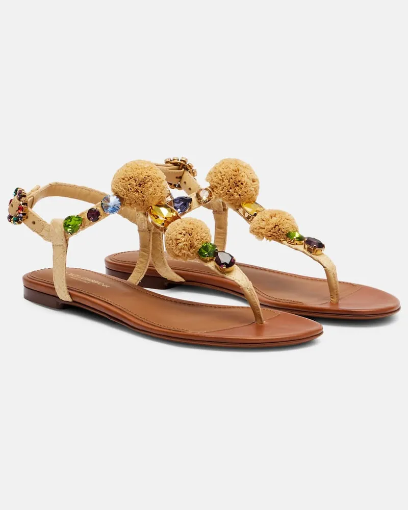 Dolce & Gabbana Verzierte Sandalen Beige