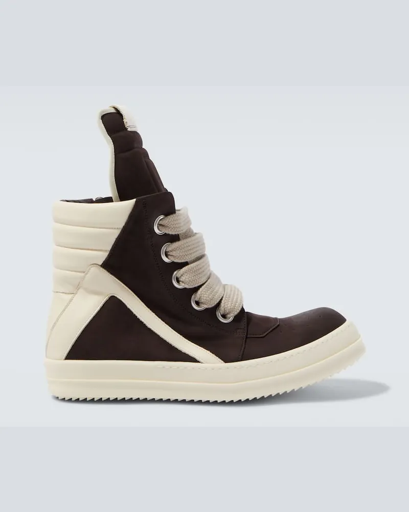 Rick Owens Sneakers Megageobasket aus Leder Braun