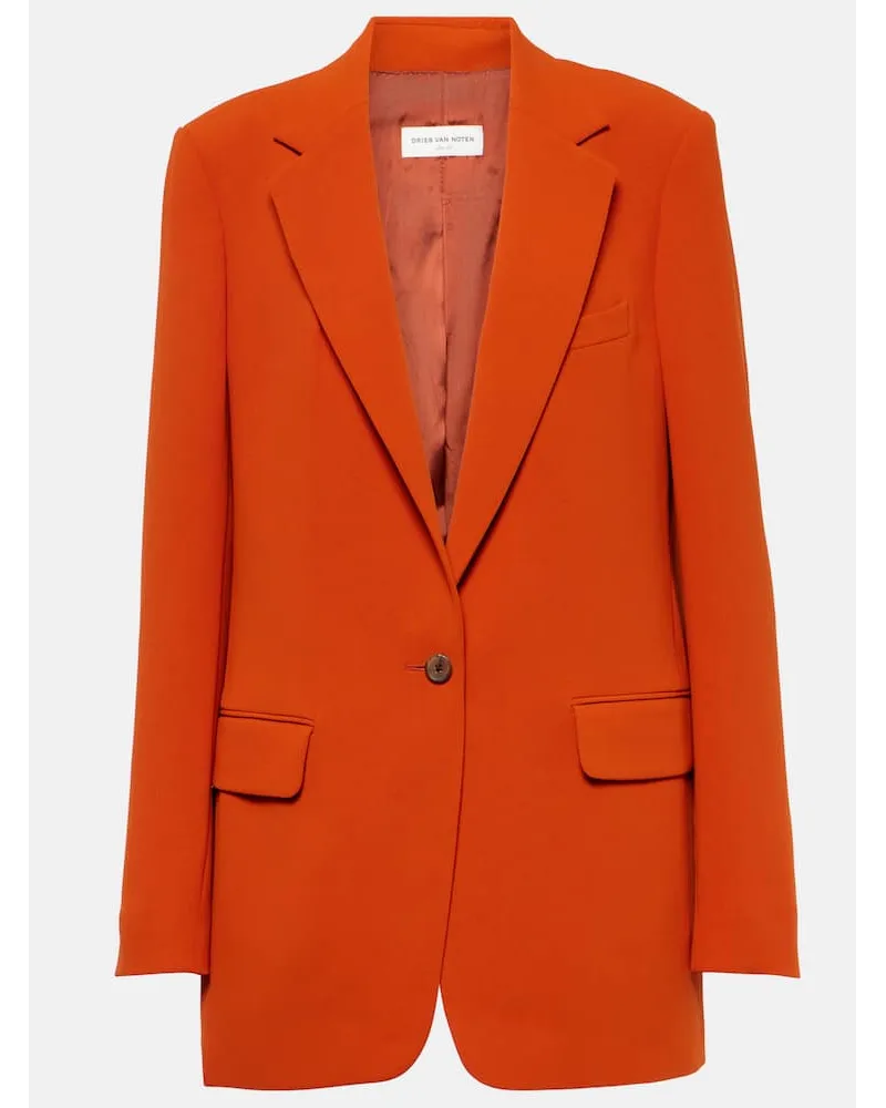 Dries van Noten Blazer aus Crepe Orange