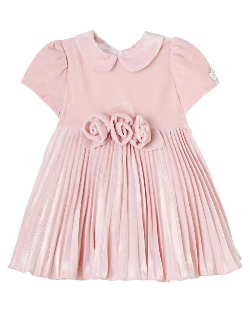 Monnalisa Baby Kleid aus Samt Pink