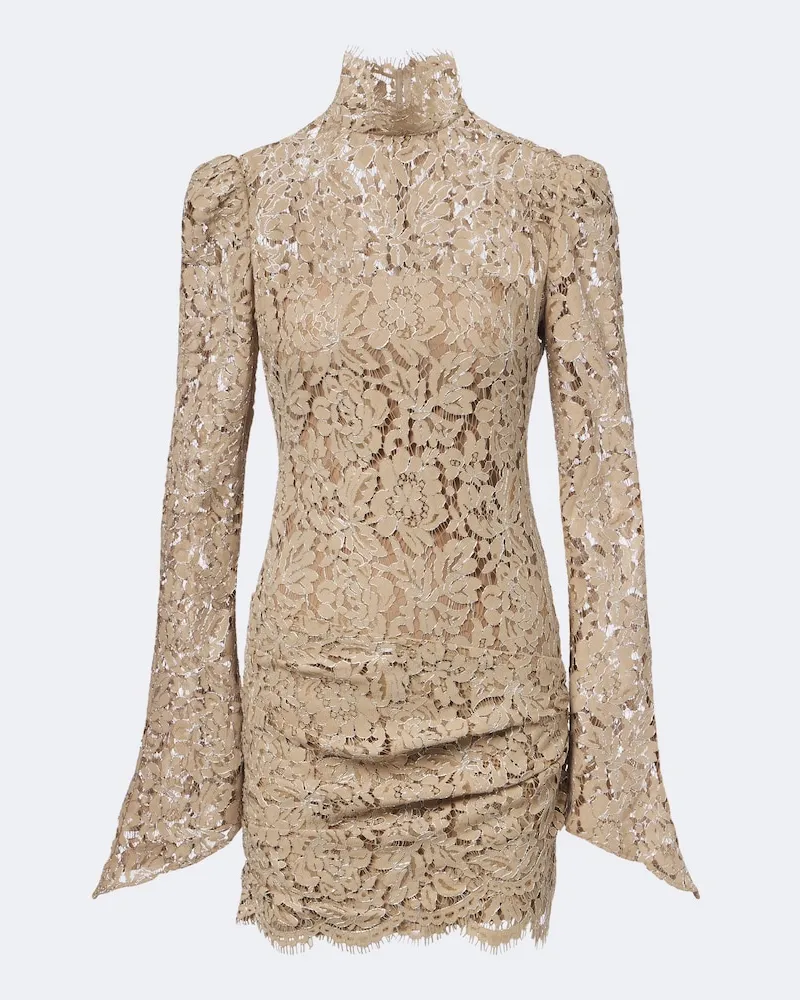 De La Vali Minikleid Agartha aus Guipure-Spitze Beige