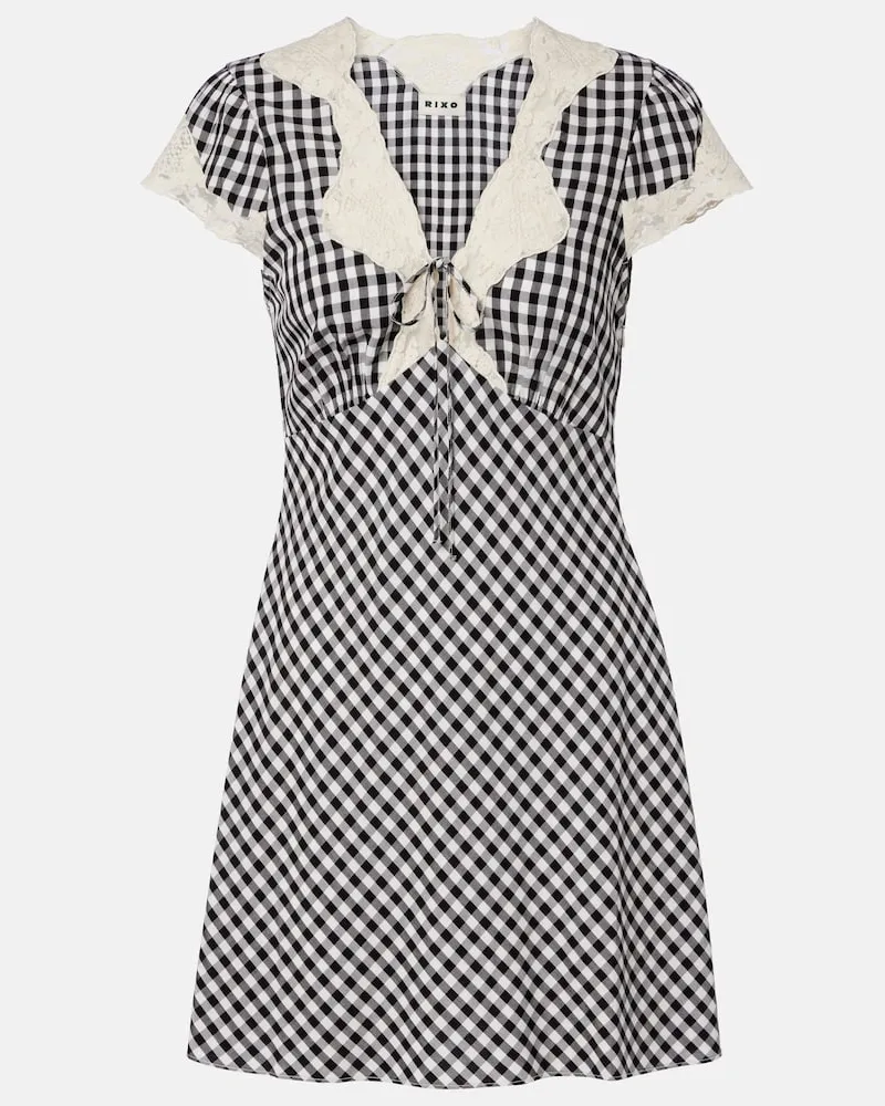 RIXO Minikleid Lacie aus Crêpe mit Spitze Schwarz