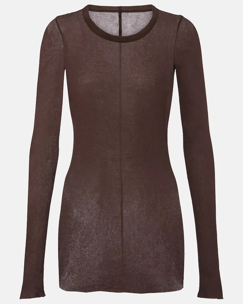 Rick Owens Top aus Baumwoll-Jersey Braun