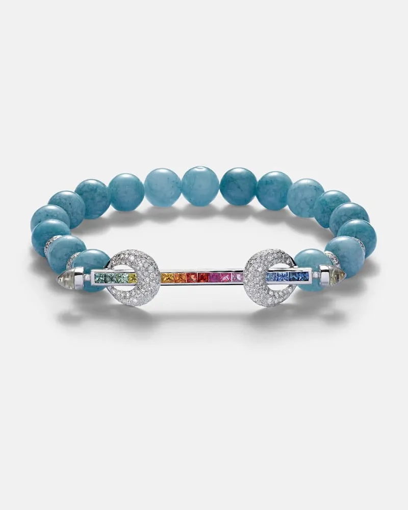 Ananya Armband Chakra aus Edelsteinen mit 18kt Weißgold Silber