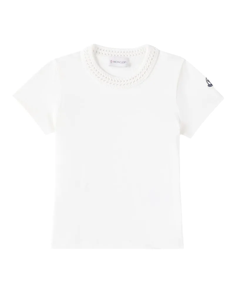 Moncler T-Shirt aus Baumwoll-Jersey Weiß
