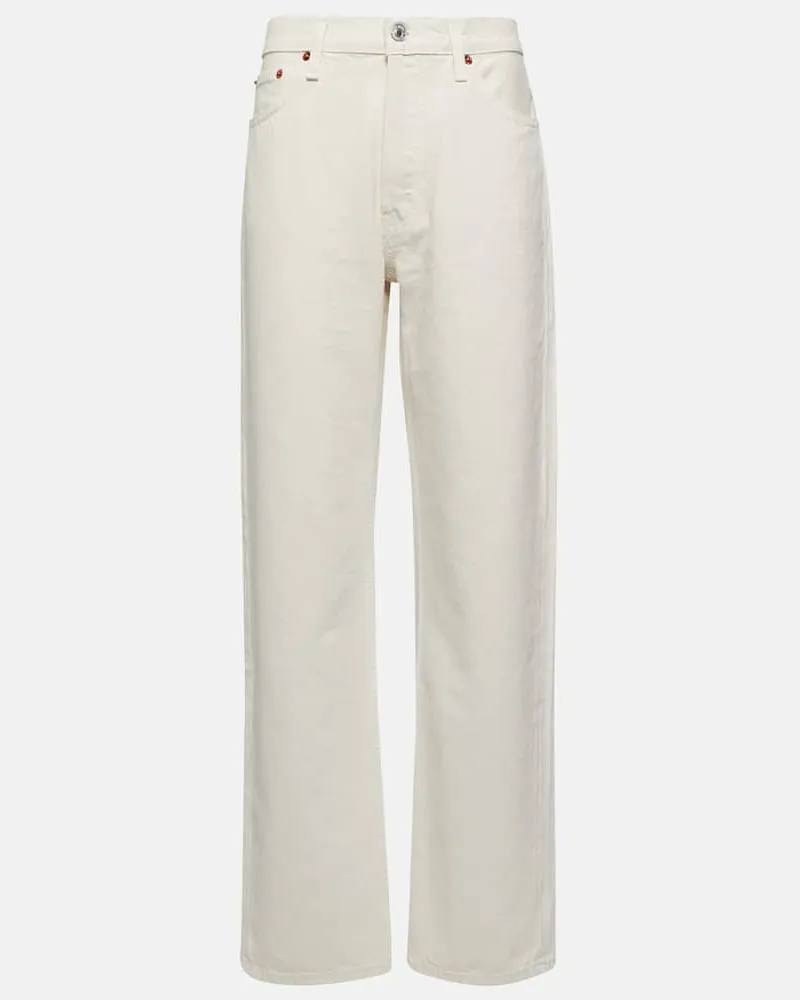 RE/DONE High-Rise Straight Jeans Weiß