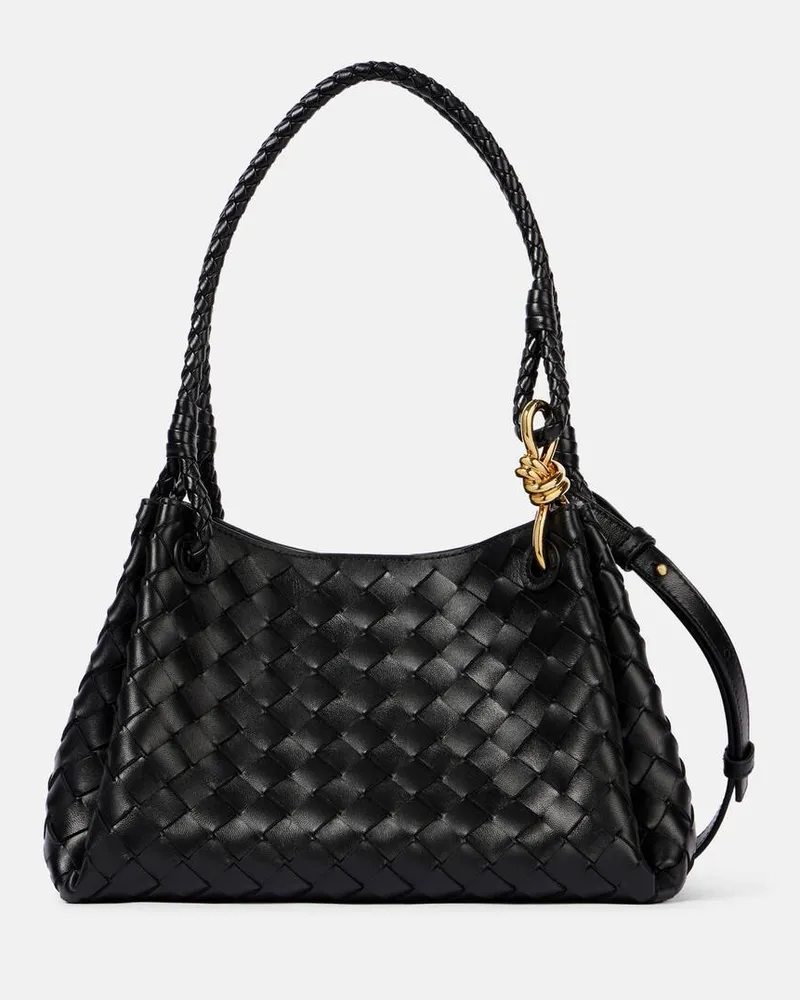 Bottega Veneta Tote Bag Parachute Medium aus Leder Schwarz