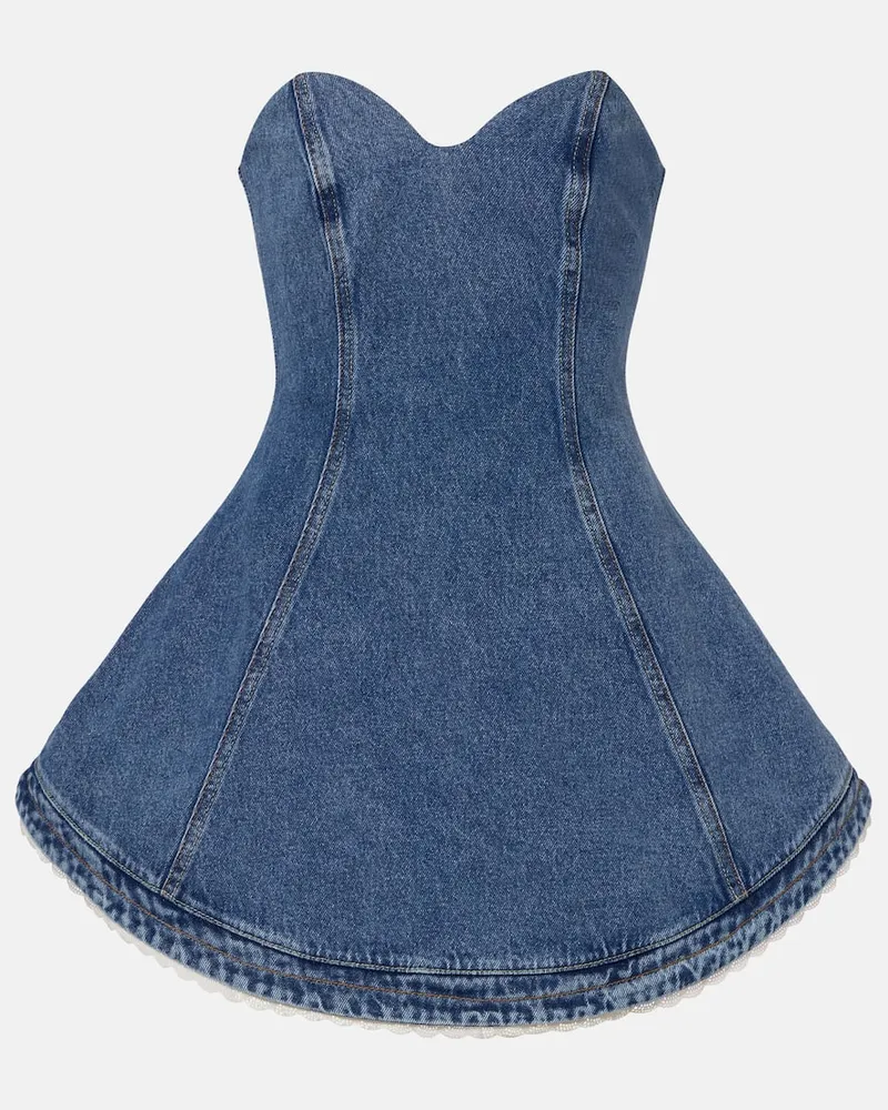 Magda Butrym Bustier-Kleid aus Denim Blau