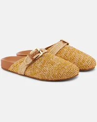 Robert Clergerie Slippers Quinta aus Raffiabast Beige