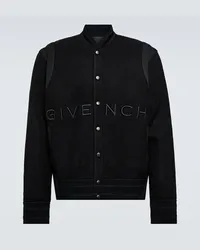 Givenchy Bestickte Collegejacke aus Wolle Schwarz