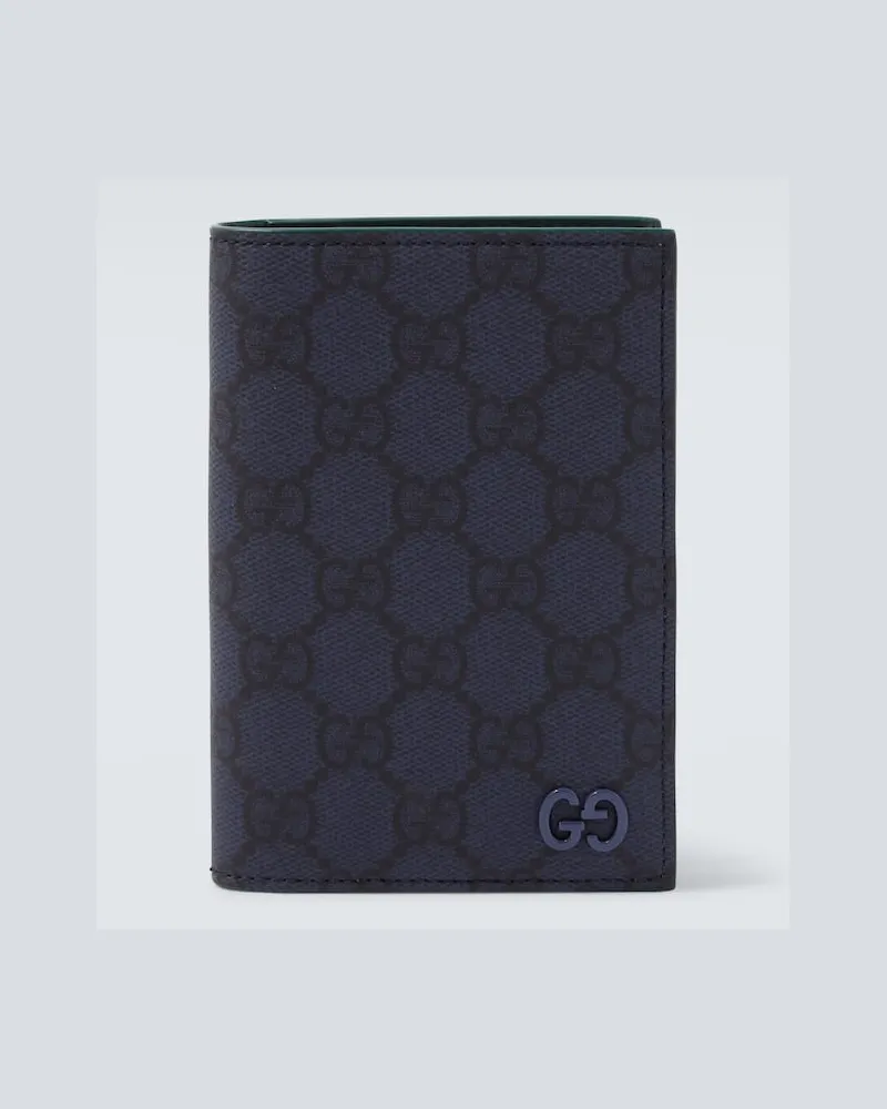 Gucci Portemonnaie GG Supreme aus Canvas mit Leder Blau