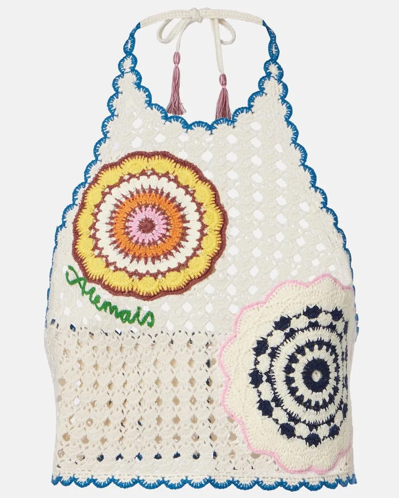 ALEMAIS Alémais Besticktes Cropped-Top Elma aus Häkelstrick Multicolor