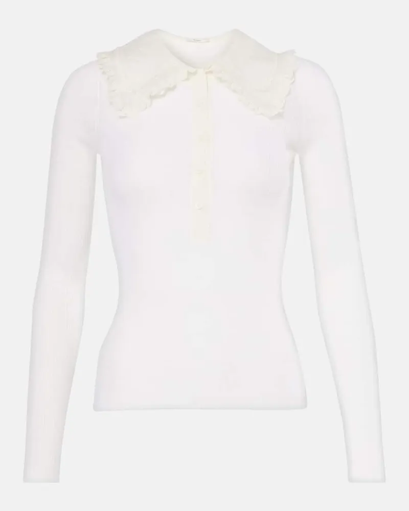 Chloé ChloÃ© Henley-Top aus Wolle Weiã