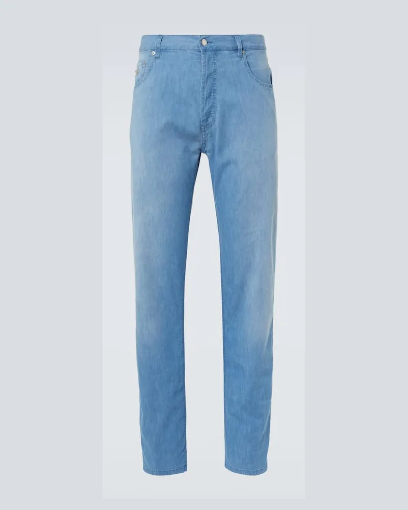 Prada Mid-Rise Straight Jeans Blau