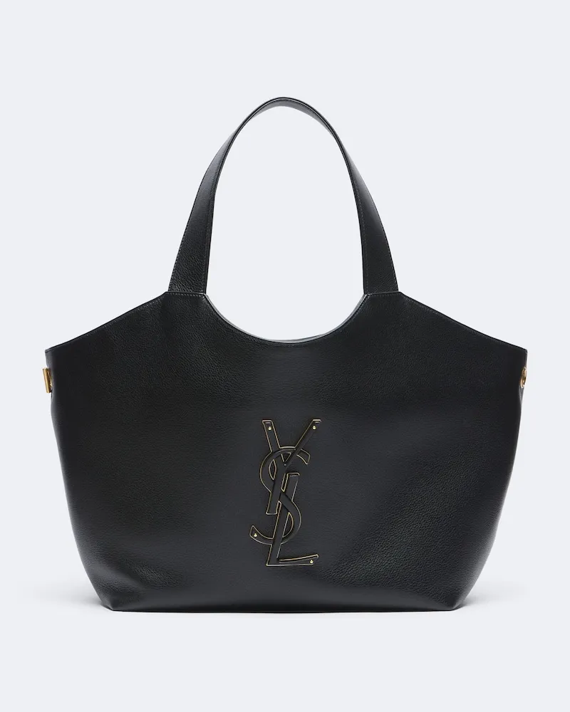 Saint Laurent Shopper Icare Medium aus Leder Schwarz