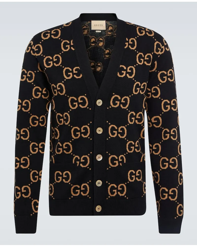 Gucci Cardigan GG aus Wolle Schwarz