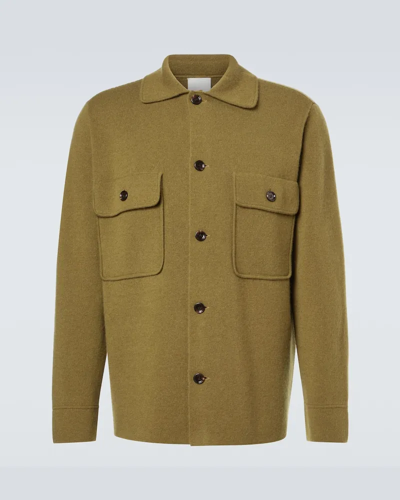 ALLUDE Hemdjacke aus Wolle und Kaschmir Grün