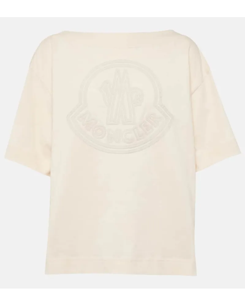 Moncler T-Shirt aus Baumwoll-Jersey Weiss