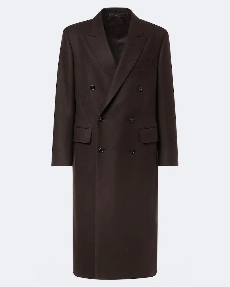 Tom Ford Mantel aus Wolle und Kaschmir Braun
