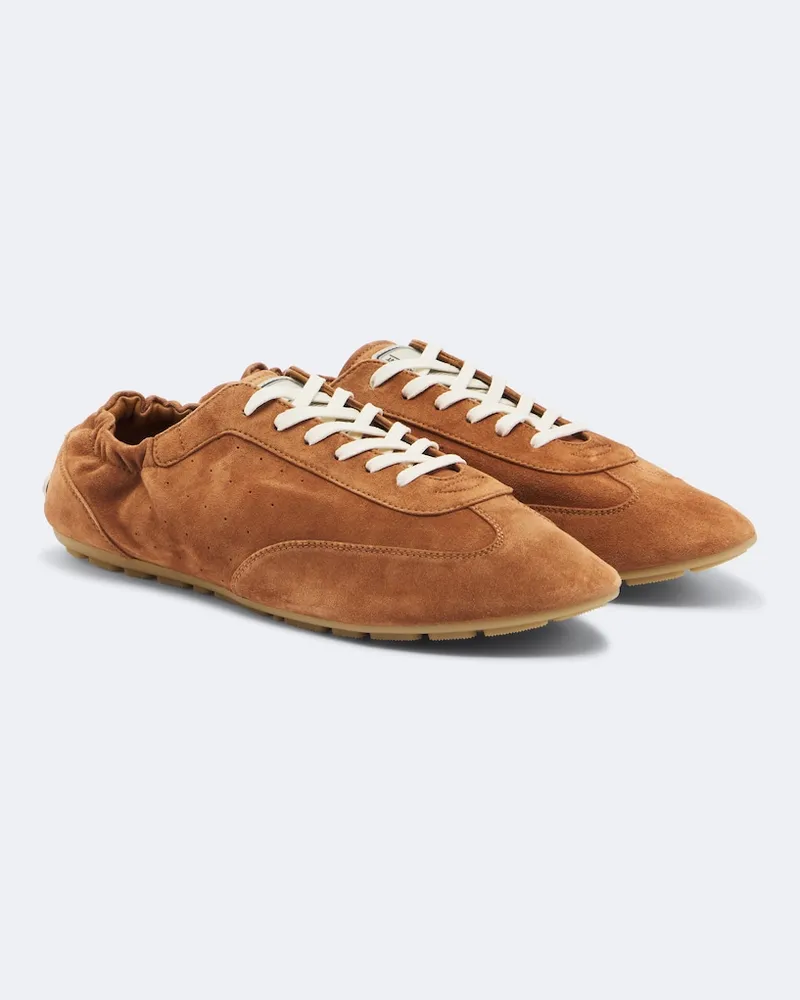 Saint Laurent Sneakers Lewis aus Veloursleder Braun