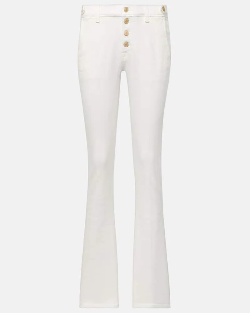 7 for all mankind Mid-Rise Bootcut Jeans Weiß