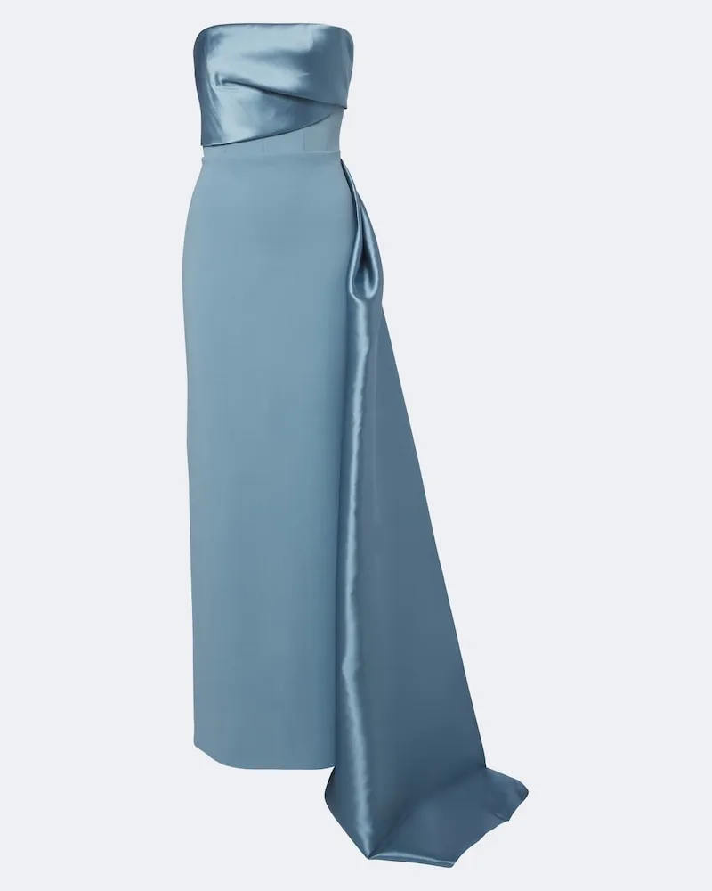 Solace London Bustier-Robe Kinsley mit Satin Blau