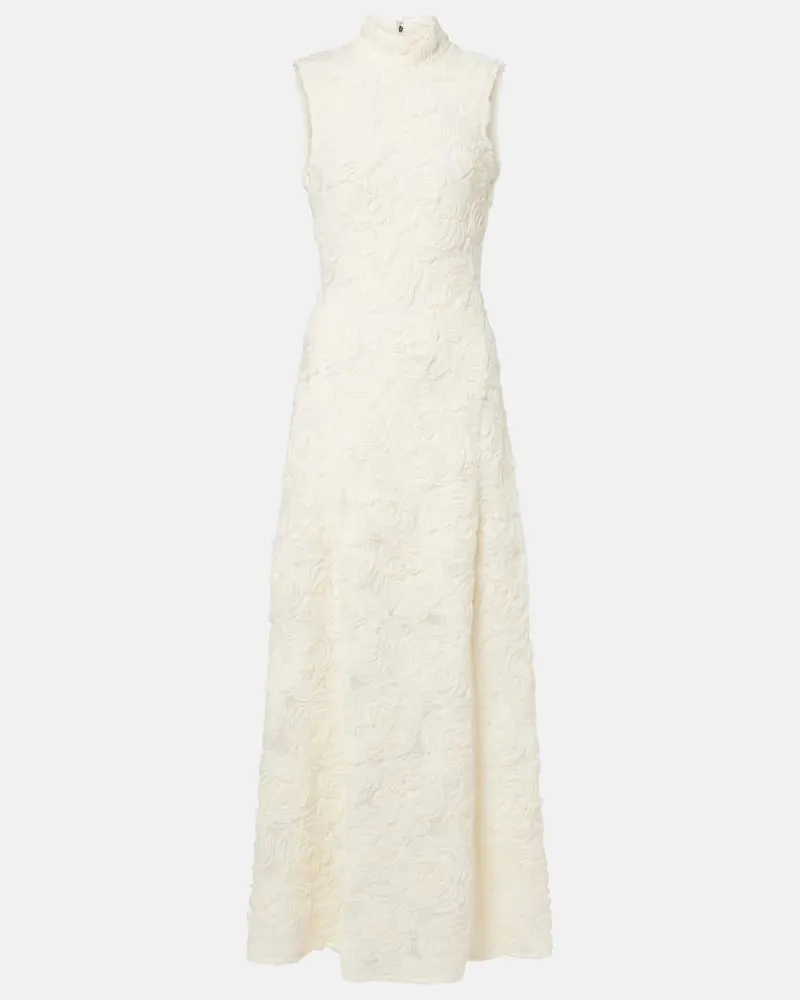 ROTATE Birger Christensen Maxikleid aus Mesh Weiß