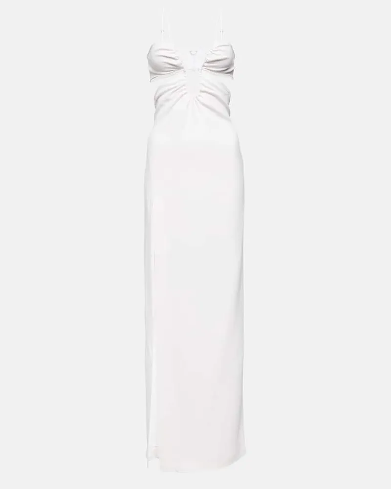 Nensi Dojaka Bridal Robe aus Crêpe Weiß