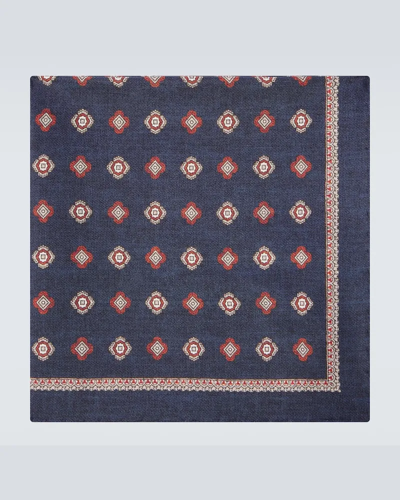 Brunello Cucinelli Einstecktuch aus Seiden-Jacquard Blau