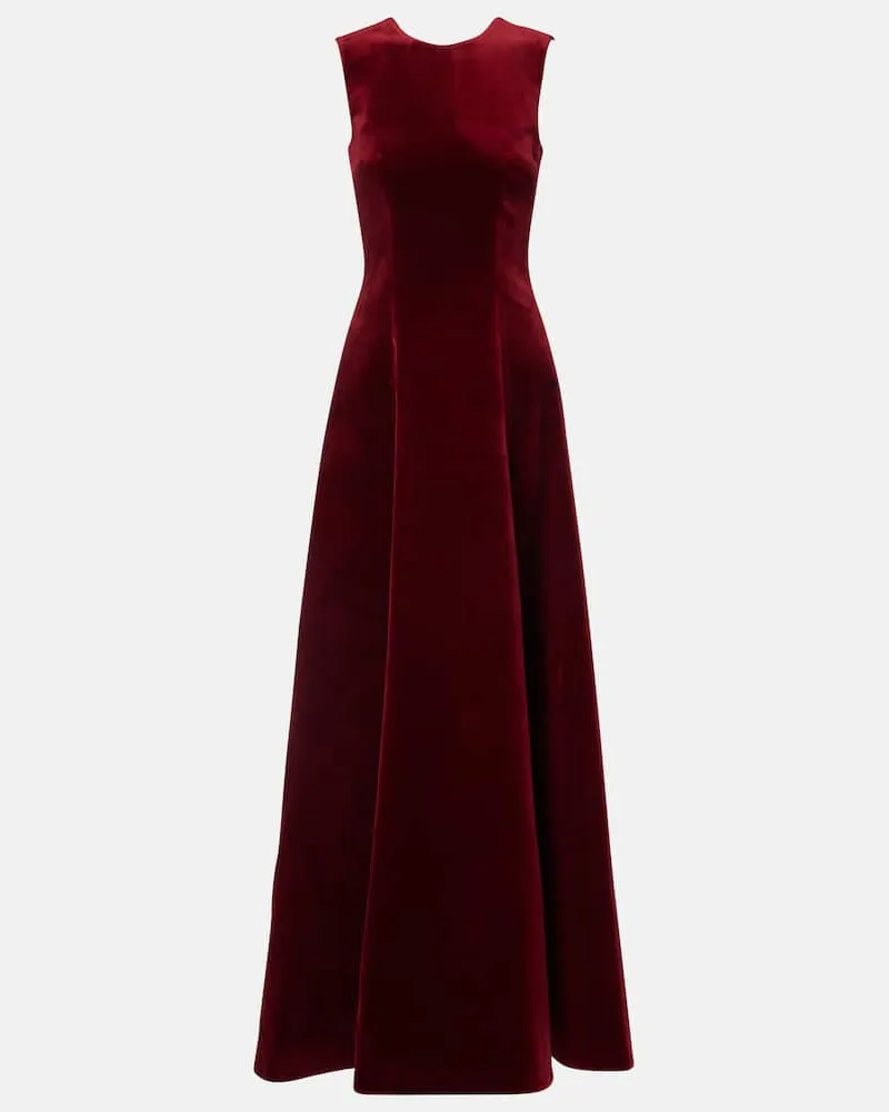 EMILIA WICKSTEAD Robe Nodin aus Baumwollsamt Burgunderrot