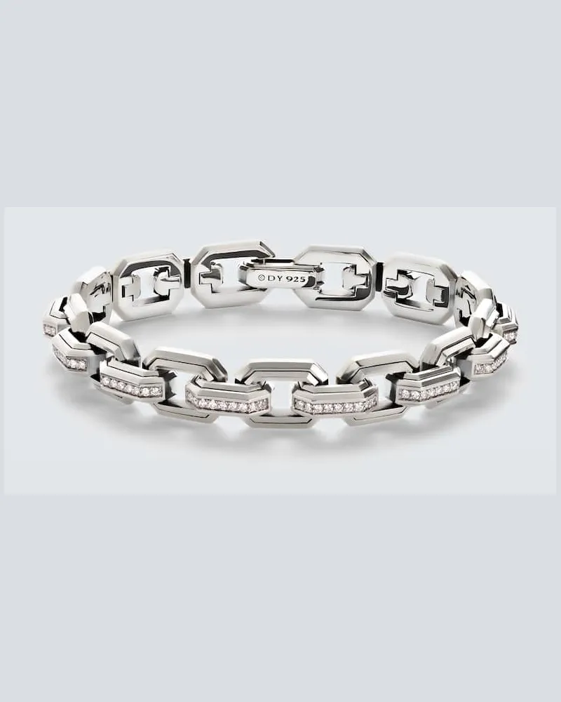 David Yurman Armband aus Sterlingsilber mit Diamanten Silber