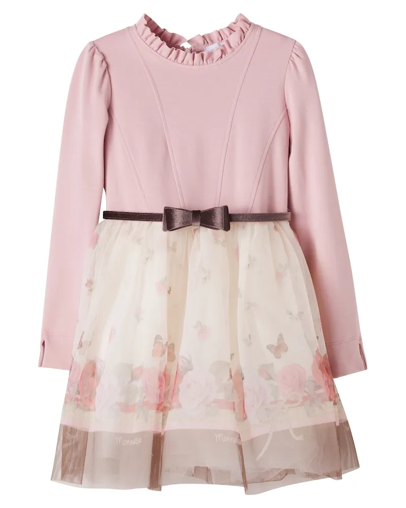 Monnalisa Bedrucktes Kleid Rosa