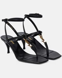 Saint Laurent Sandalen Cassandra 60 aus Leder Schwarz