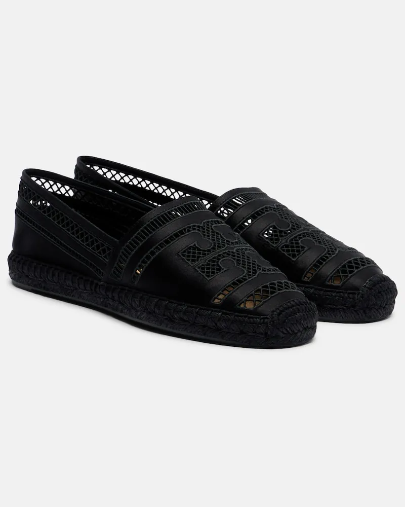 Tory Burch Espadrilles Open Weave Schwarz