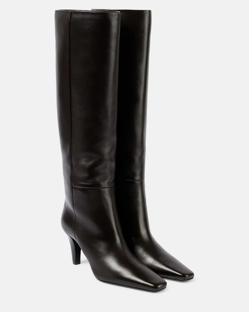 Saint Laurent Stiefel Jill aus Leder Braun