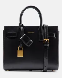 Saint Laurent Tote Sac De Jour Nano aus Leder Schwarz