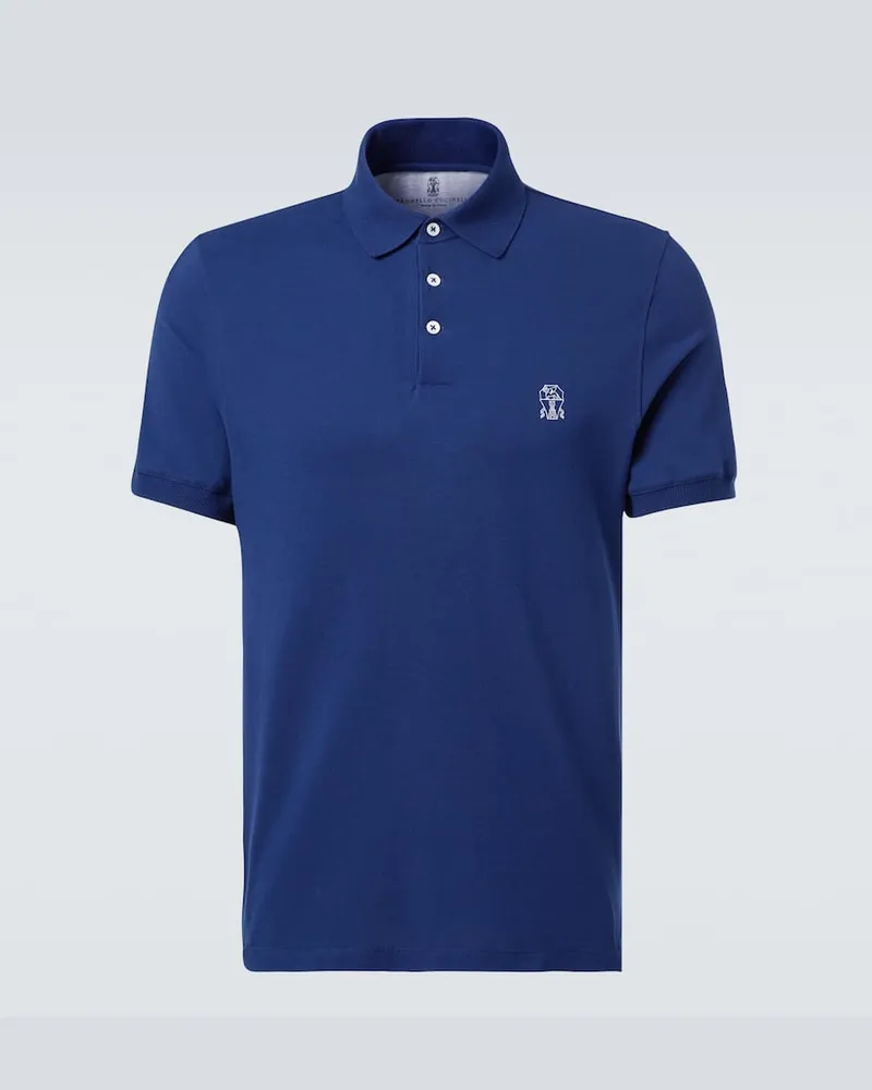 Brunello Cucinelli Polohemd aus Baumwolle Blau