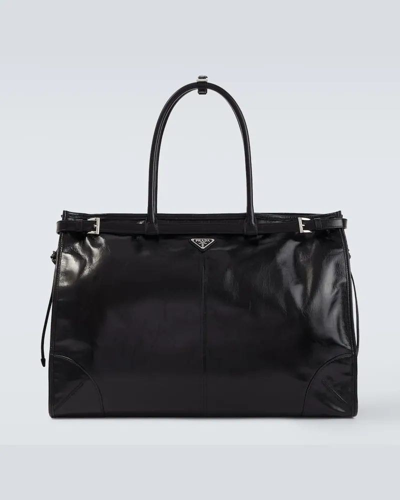 Prada Tote Bag Prada Bonnie aus Leder Schwarz