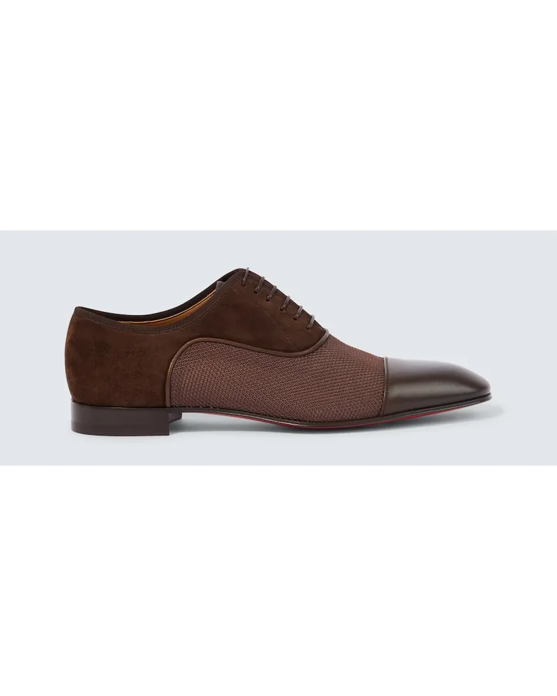 Christian Louboutin Oxford-Schuhe Greggo mit Veloursleder Braun