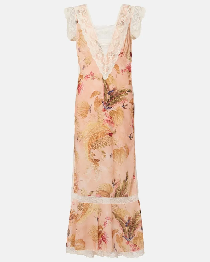 Zimmermann Midikleid Ascension aus Baumwolle Pink