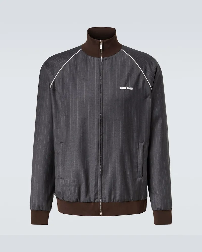 Miu Miu Trainingsjacke aus Schurwolle Grau