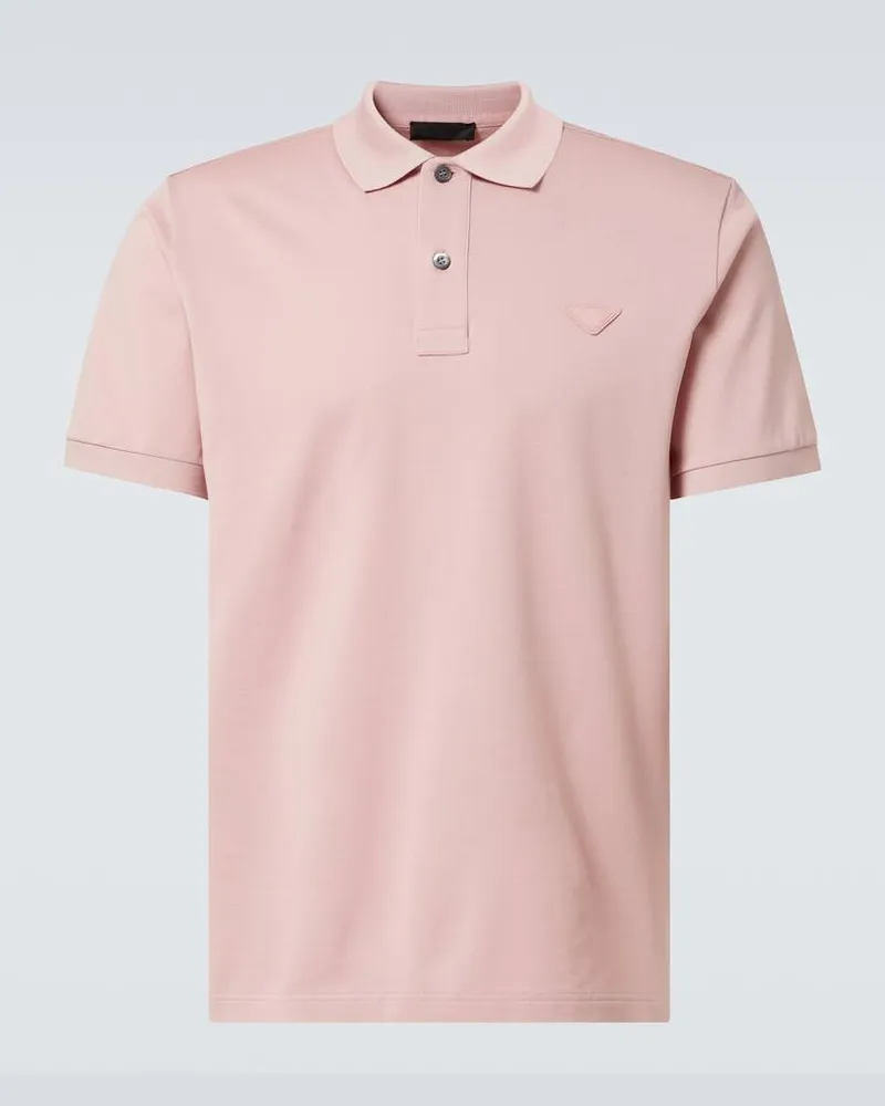 Prada Polohemd aus Baumwoll-Piqué Pink