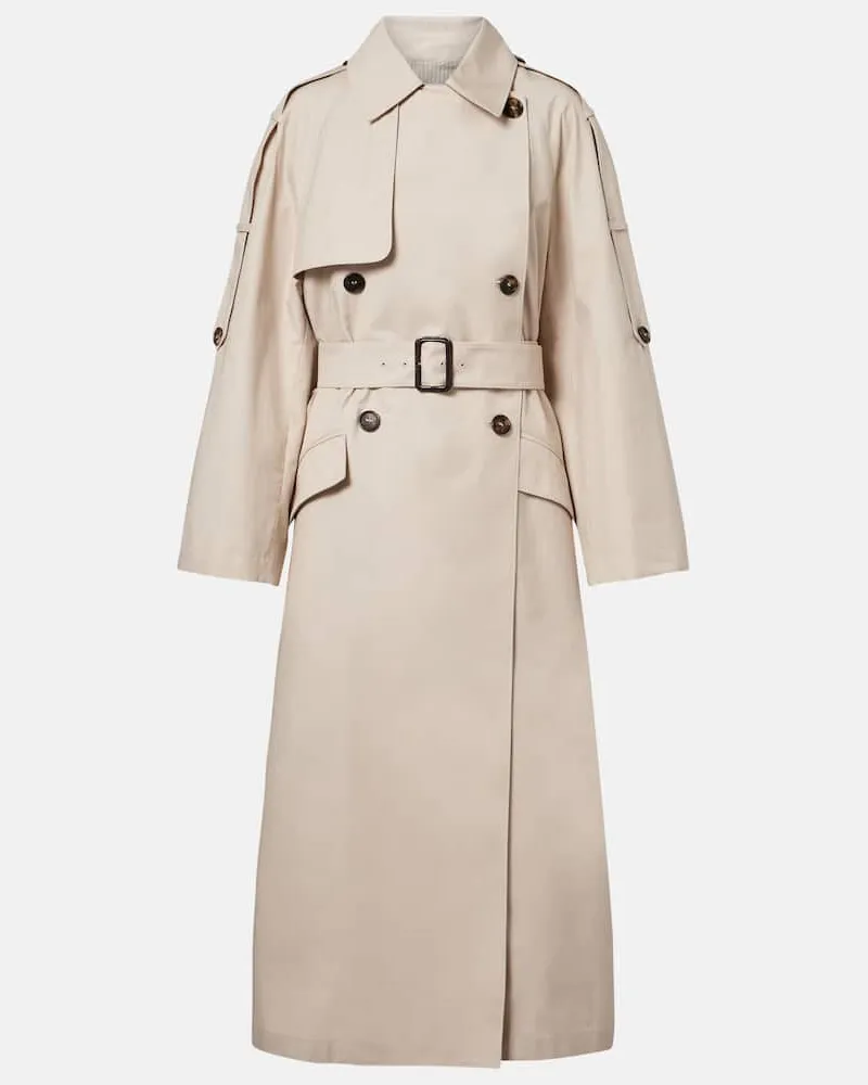 Max Mara The Cube Trenchcoat Delfino aus Twill Beige