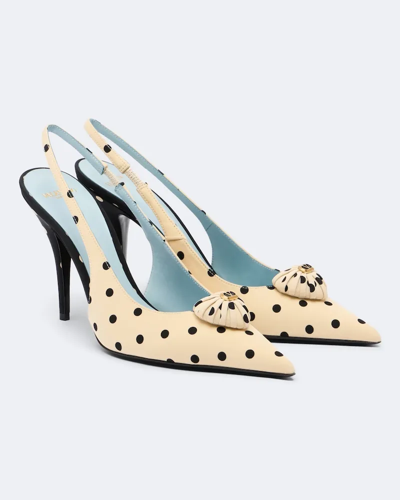Valentino Garavani Slingback-Pumps Cœur Royal VLogo Beige