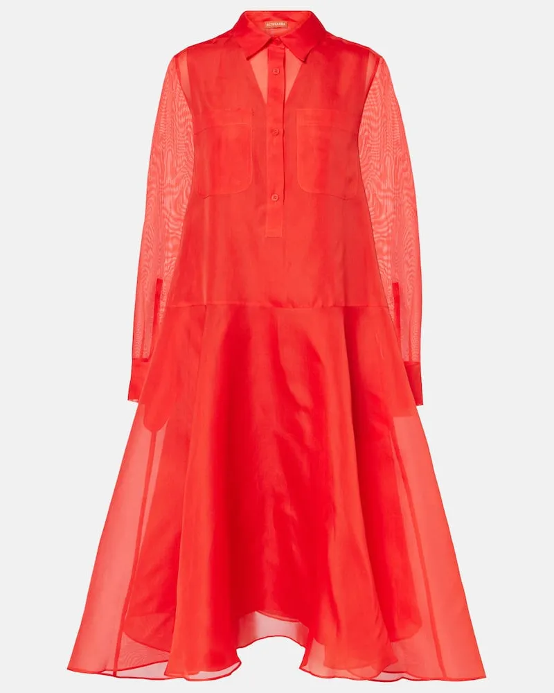 Altuzarra Hemdblusenkleid Sissy aus Seide Rot