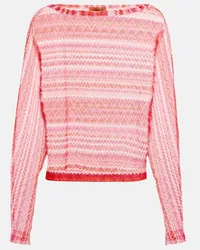 Missoni Top aus Haekelstrick Rot